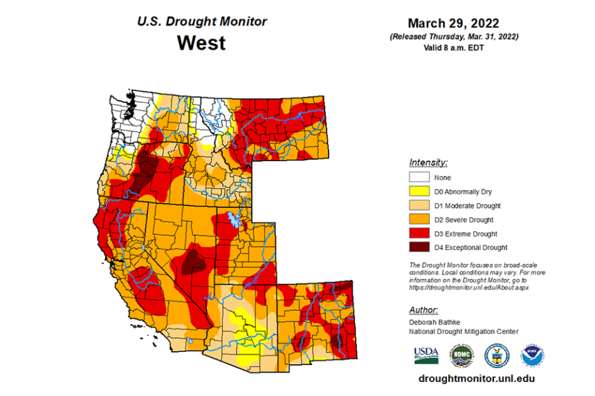Drought conditions in the West