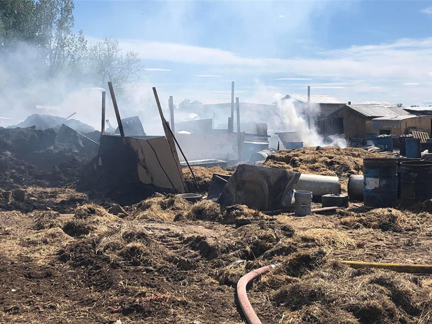 Feedlot fire