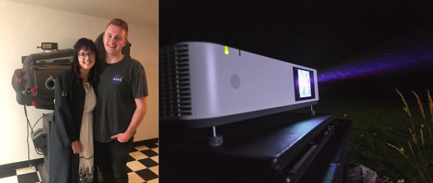 Nate Weller and his projector