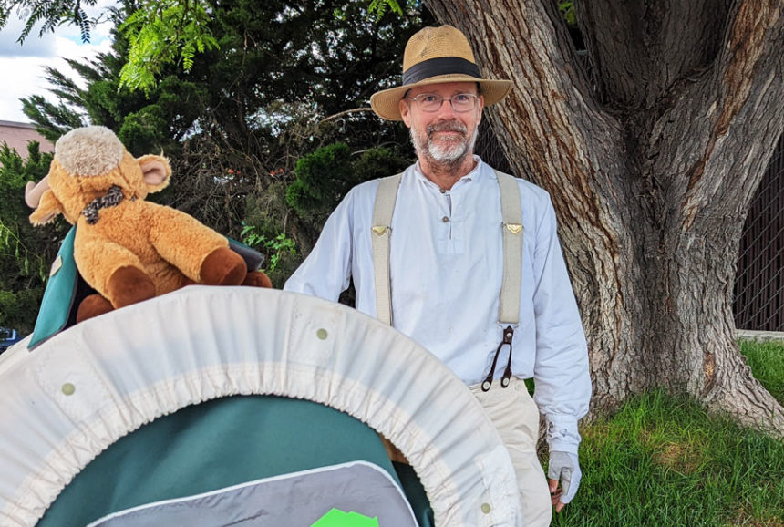 Donald "Dundee" Martin with his mascot, Last Ox