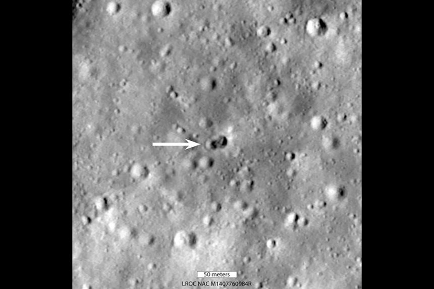 double crater on moon