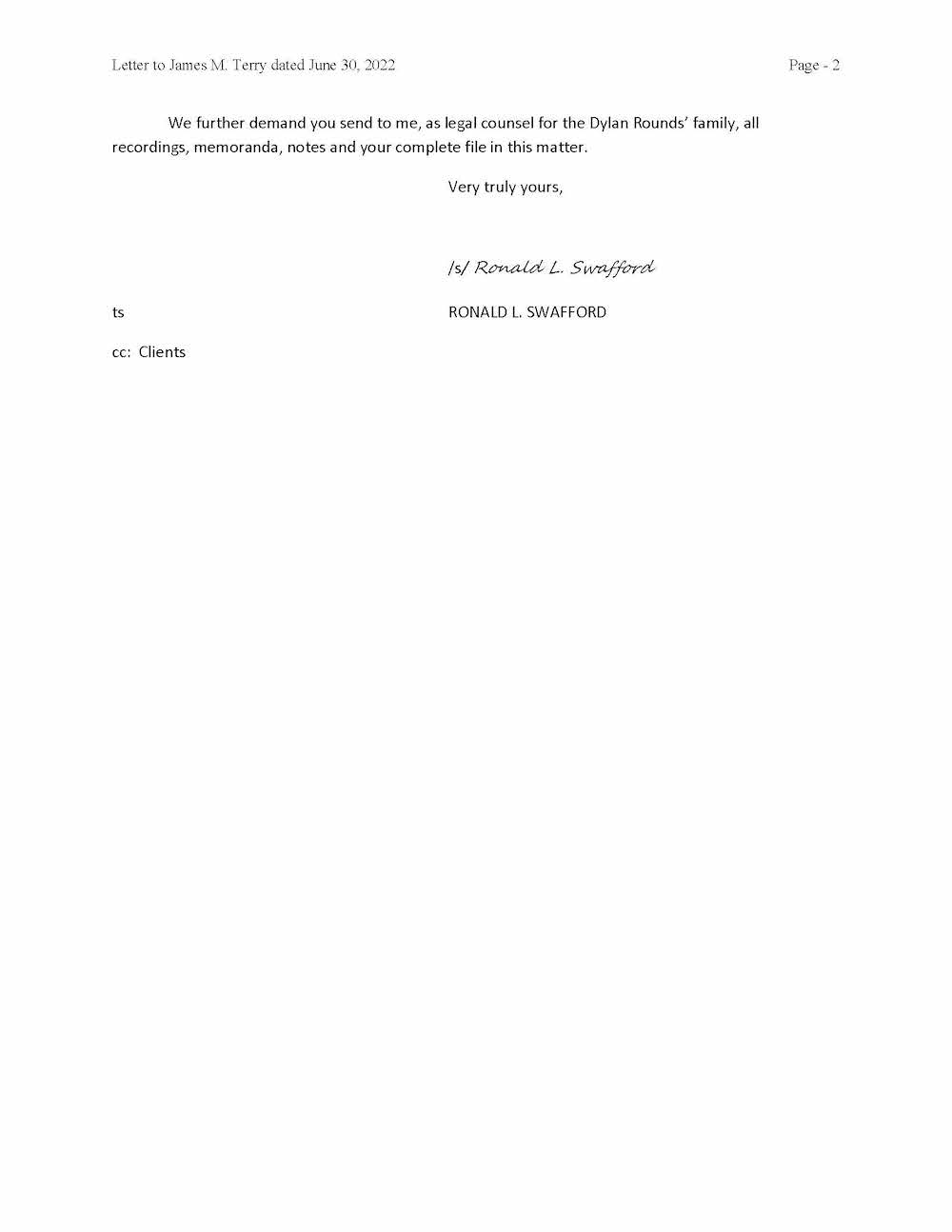 ROUNDS LETTER TO TERRY Page 2