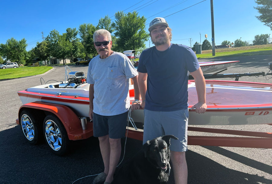 Speedboats rev their engines in preparation for Idaho Falls Duck Race