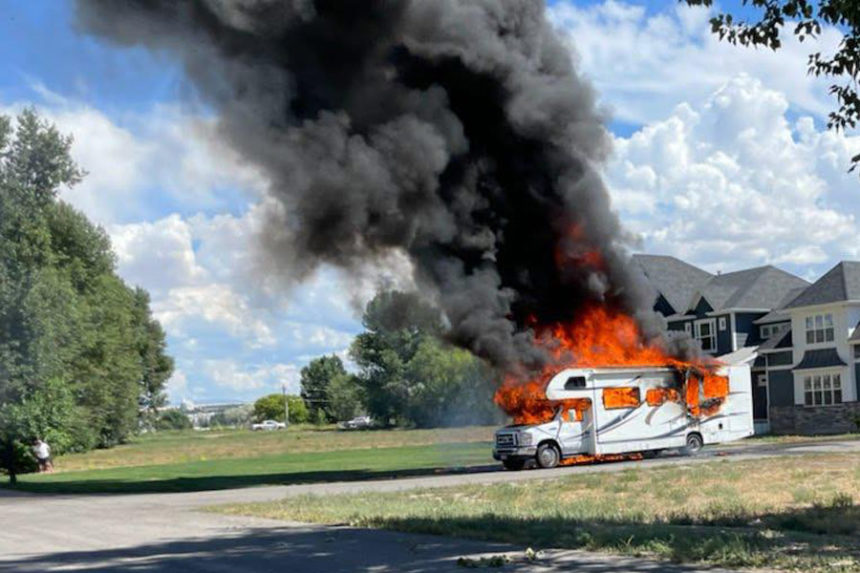 RV fire in Rexburg
