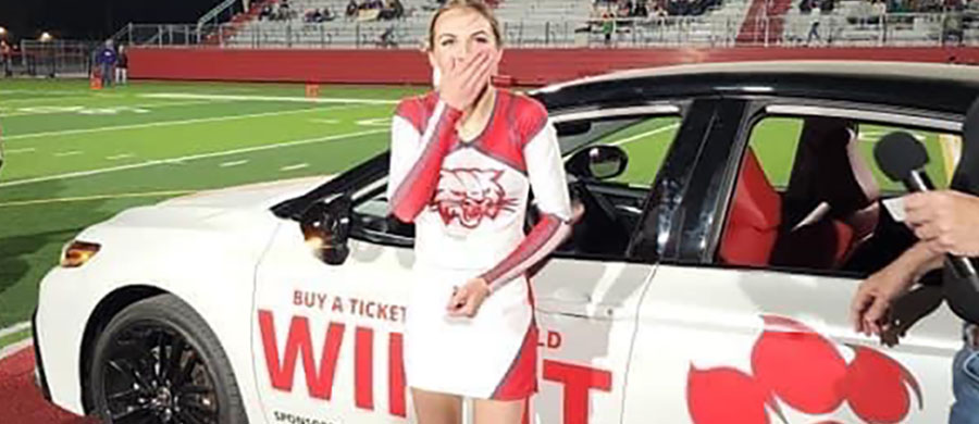 'I thought I was going to pass out!' Student wins new vehicle raffled at game - Vimarsana News