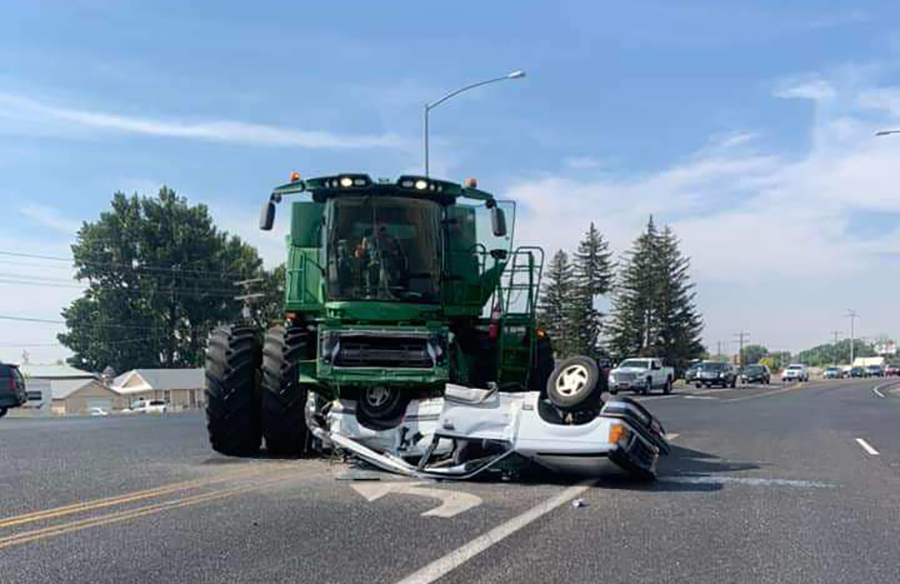 After crash involving combine and high school student, local police send reminder during harvest break - Vimarsana News