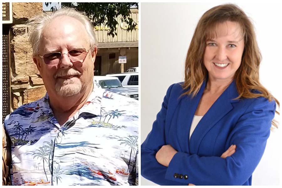Two candidates running against each other for county commissioner