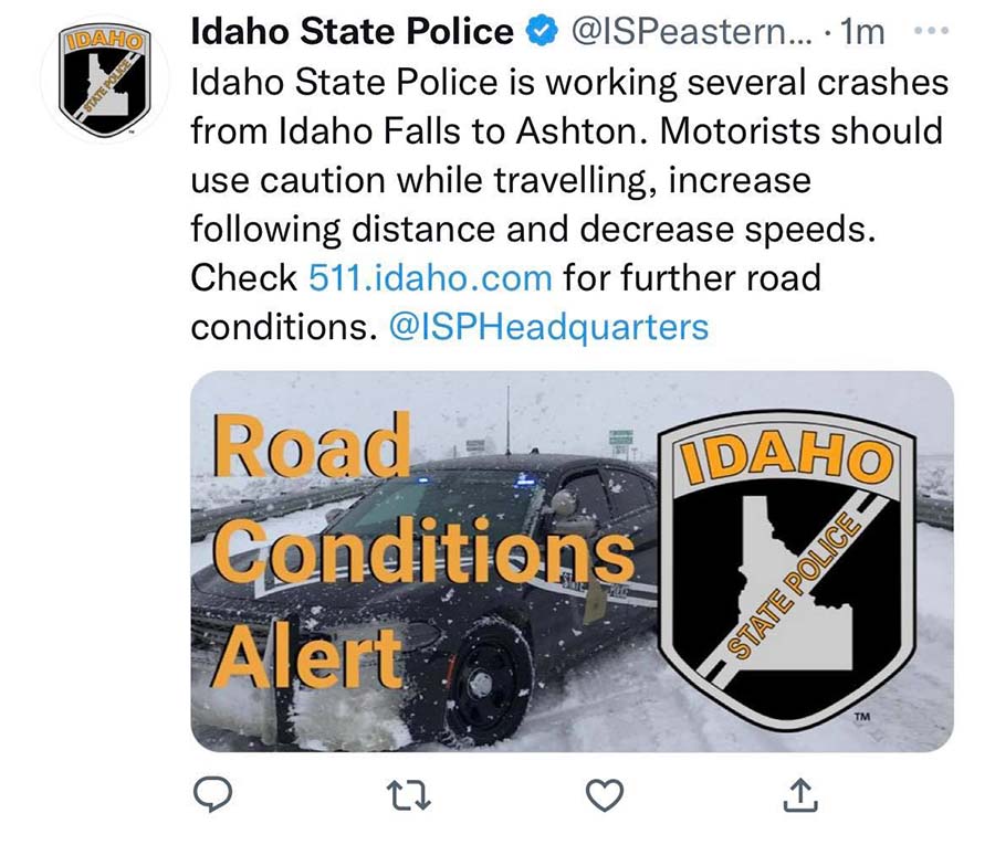 ISP weather tweet