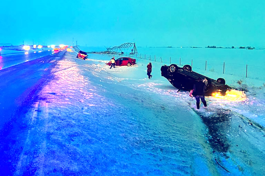 Black ice, extremely slick conditions cause slideoffs, crashes on