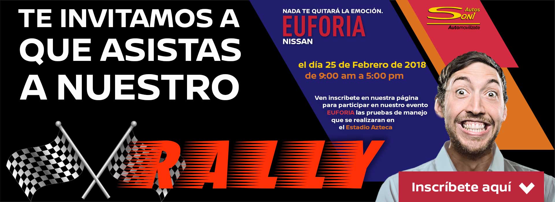 asiste a nuestro rally nissan soni universidad xoco ciudad de sicrea flyer