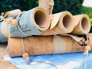 four-corc-toga-mats-cork-yoga-mats-yoga-mats-rolled-and-stacked