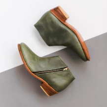 green-leather-boots
