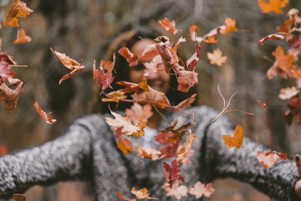 woman-in-leaves