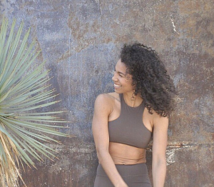 sage-larock-model-wearing-sana-terra-racerback-sports-bra