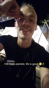 etching-bee-founder-ben-bruzik-announcing-103-trees-planted