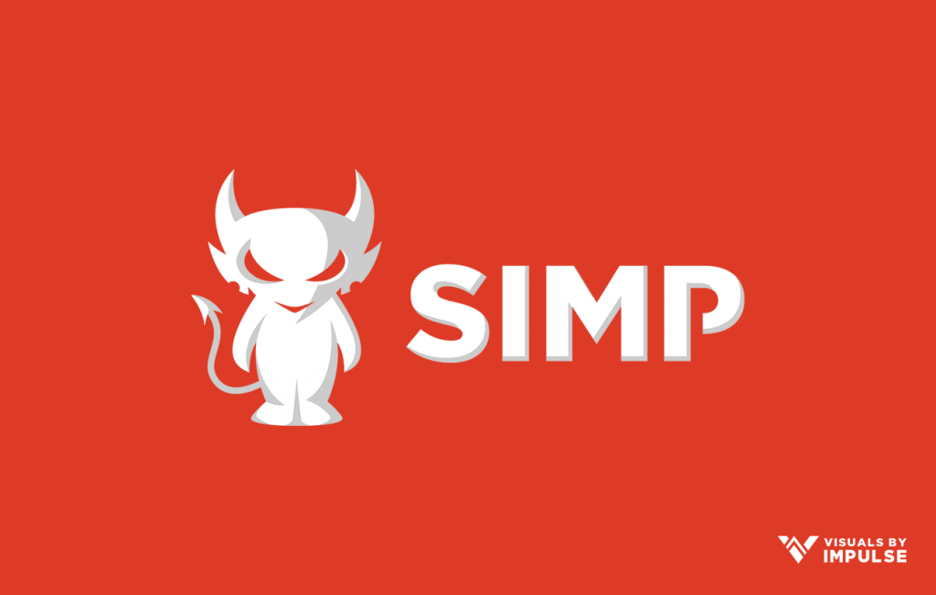 Red white devil Simp Logo