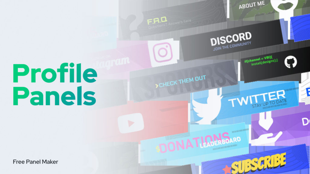 Collage of twitch panel examples using a free panel maker