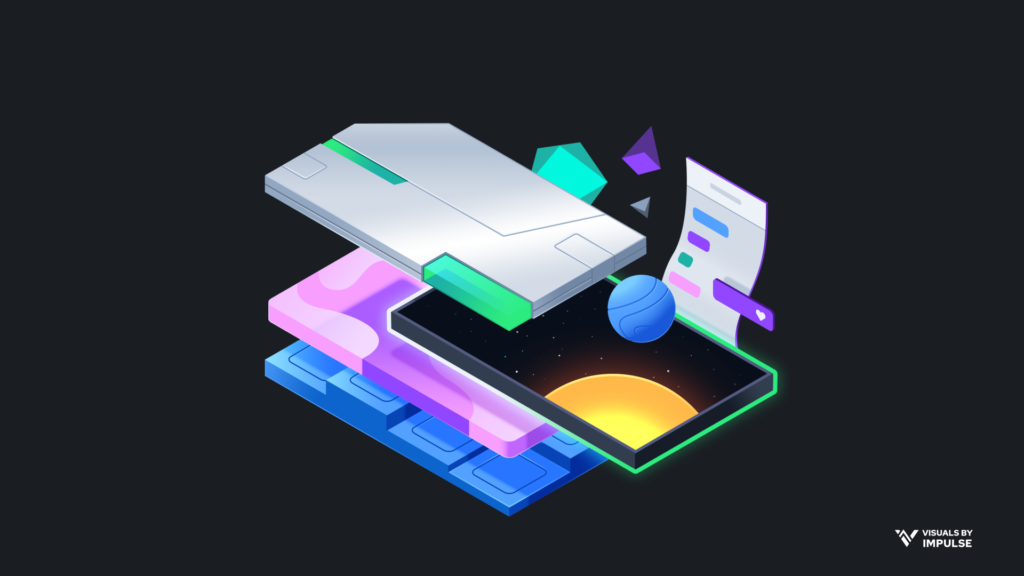 Floating isometric representation of stream overlays