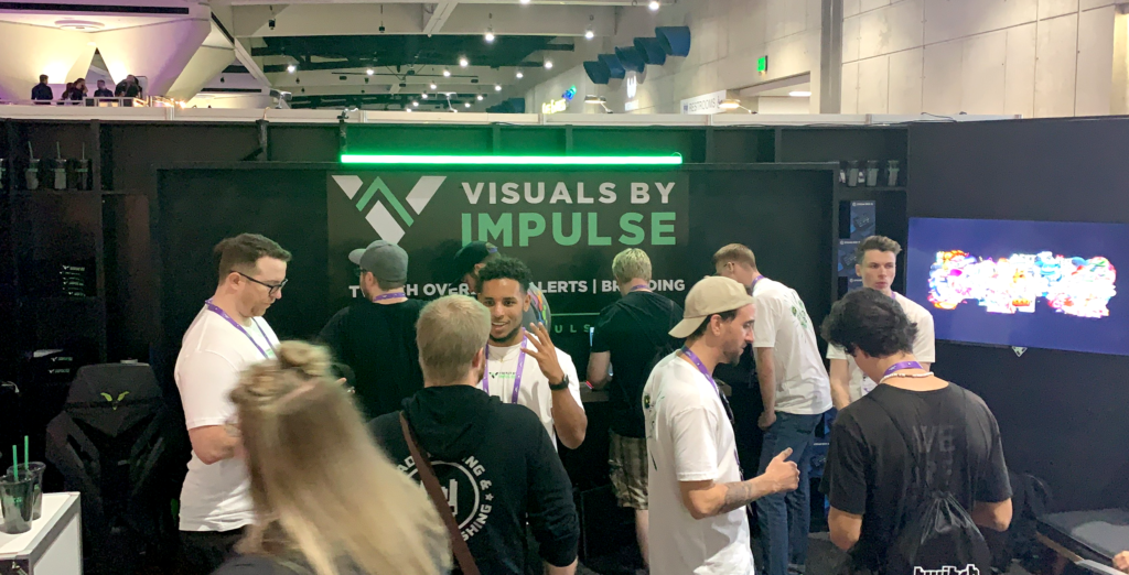 vbi booth and employees chatting with customers at twitchcon 2019