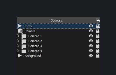 Example of OBS sources and groups for effects