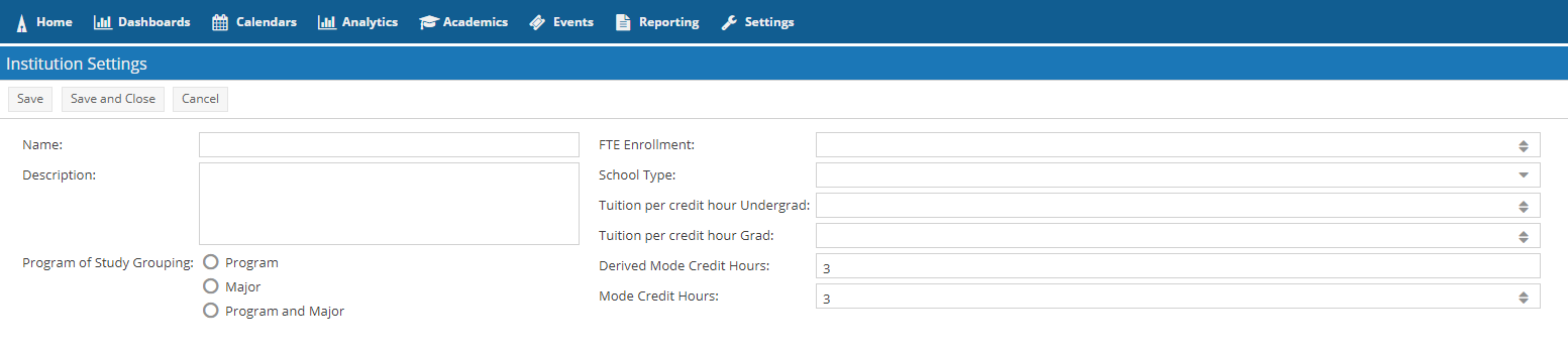 InstitutionSettings