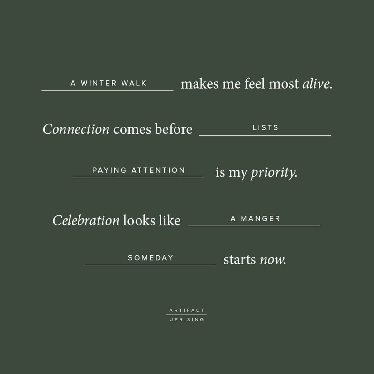 Intentions for the season