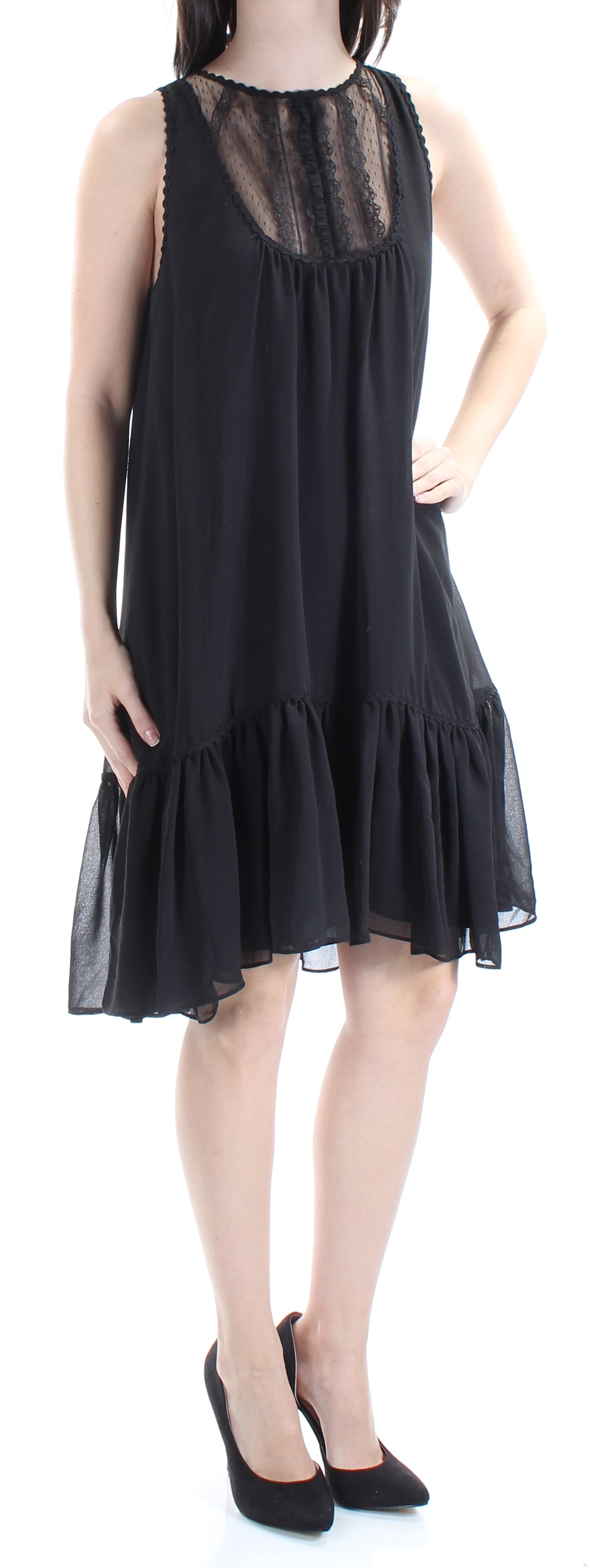 MAX STUDIO Womens Black Lace Sleeveless Hi-Lo Dress S | eBay