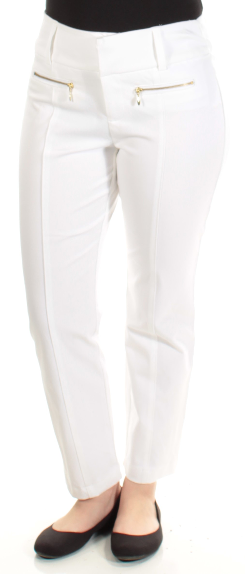 INC Womens White Flat Front Straight leg Casual Pants 18 706254480475
