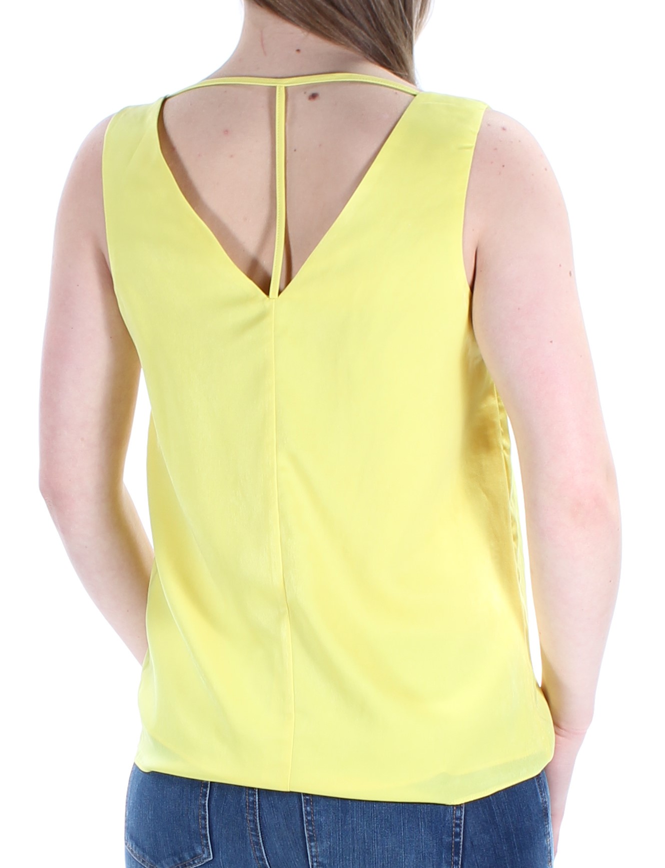 BAR III Womens Yellow Sleeveless V Neck Casual Top XS 706258188650 eBay