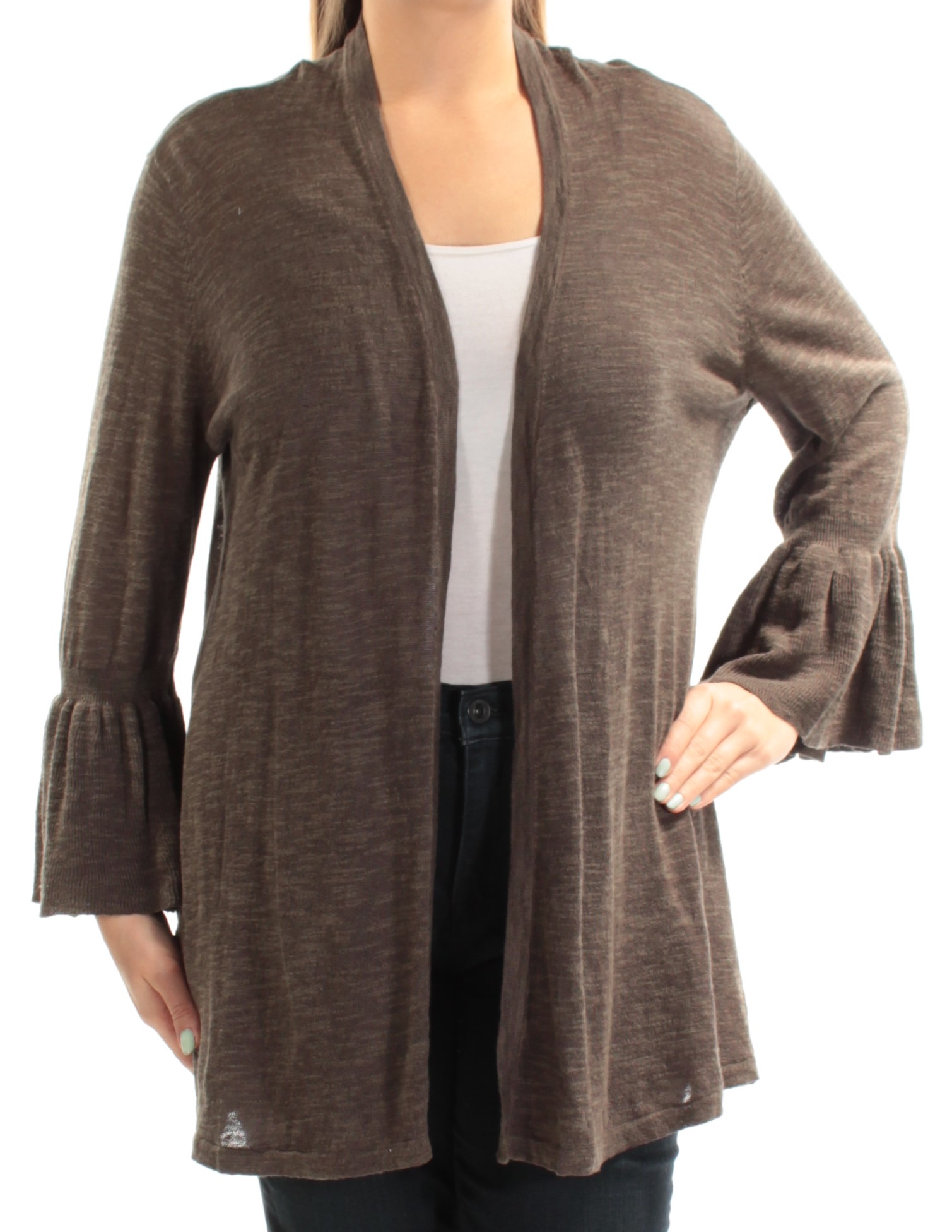 ALFANI $79 Womens New 1167 Green Open Cardigan Long Sleeve Casual Top L B+B | eBay