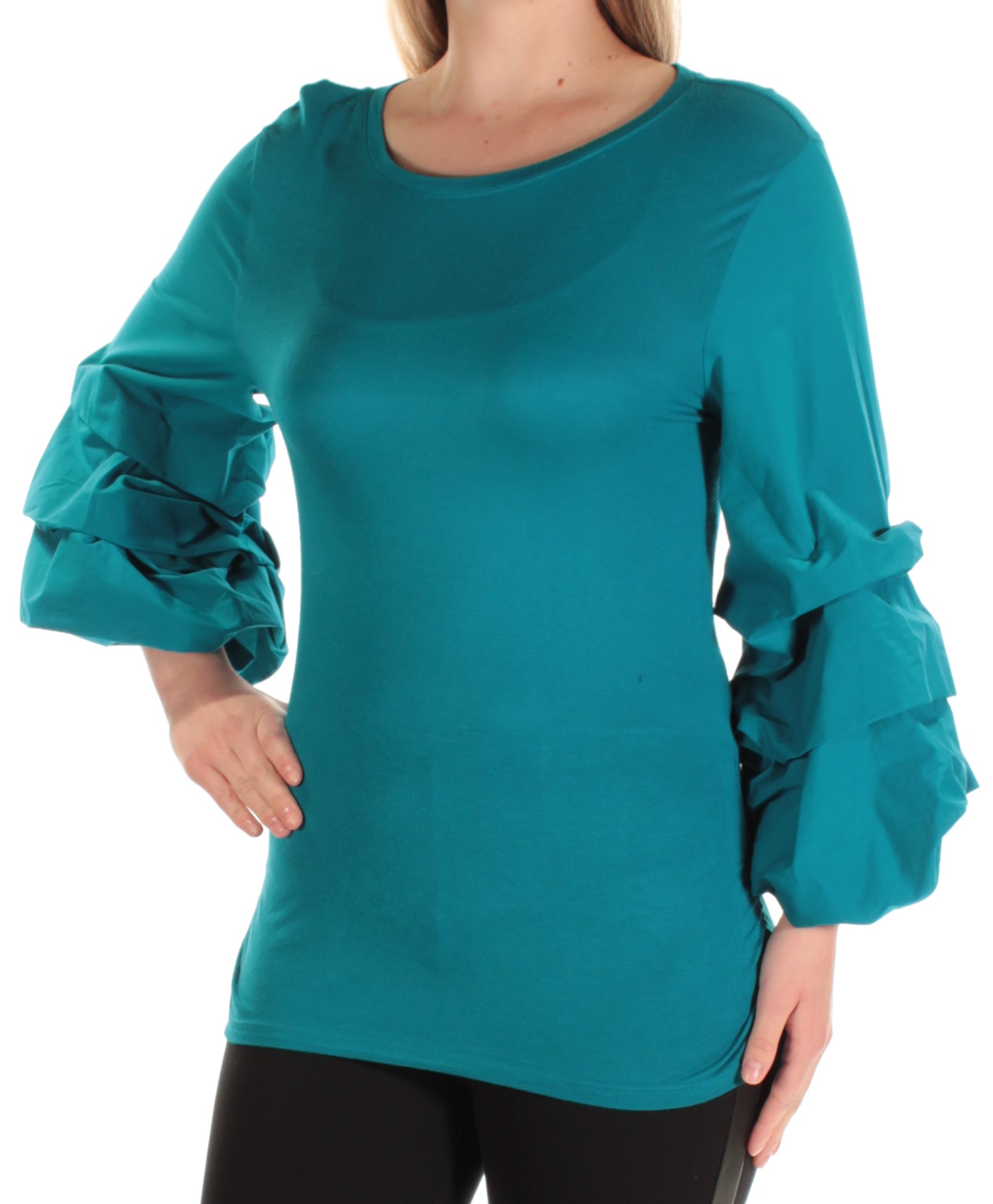 long sleeve teal top