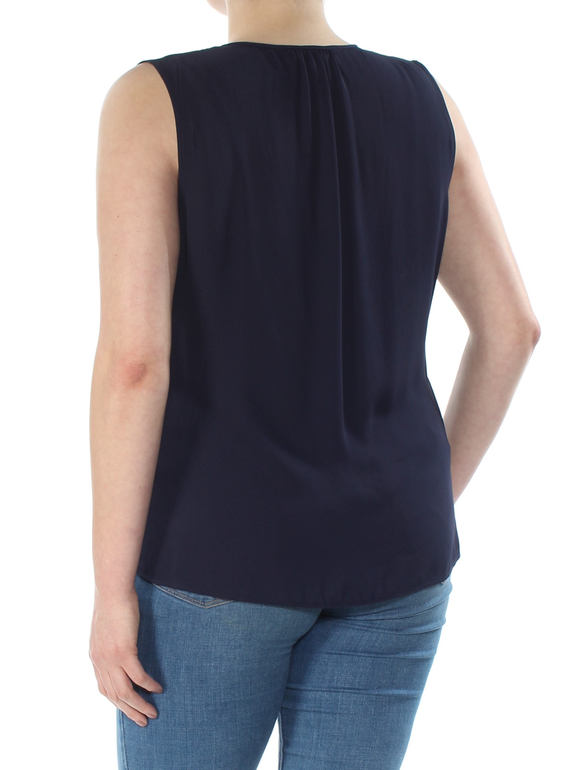 RALPH LAUREN Womens Navy V Neck Sleeveless Casual Top XL 190866502517