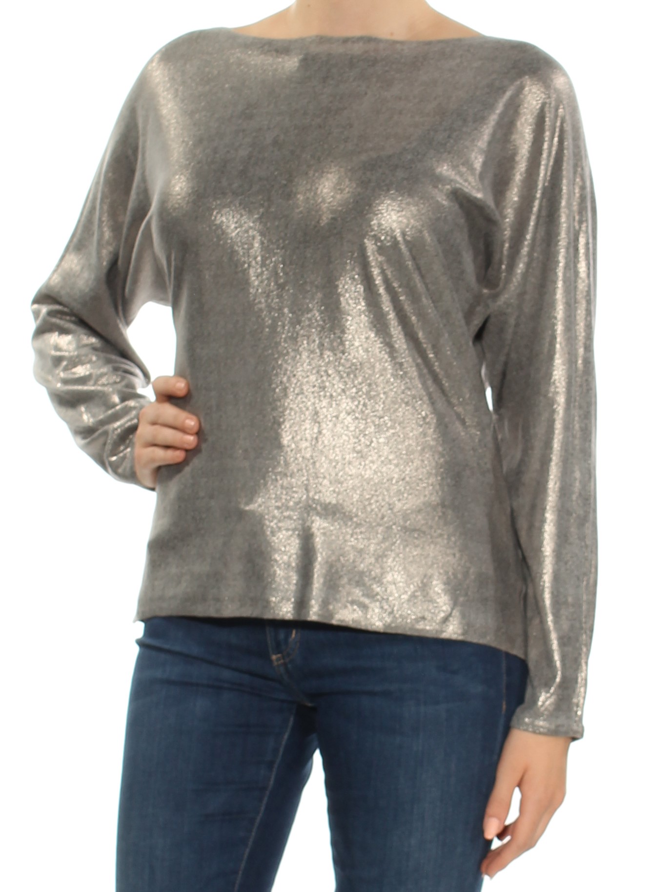 Silver Glitter Mesh Long Sleeve Shirt | PrettyLittleThing USA