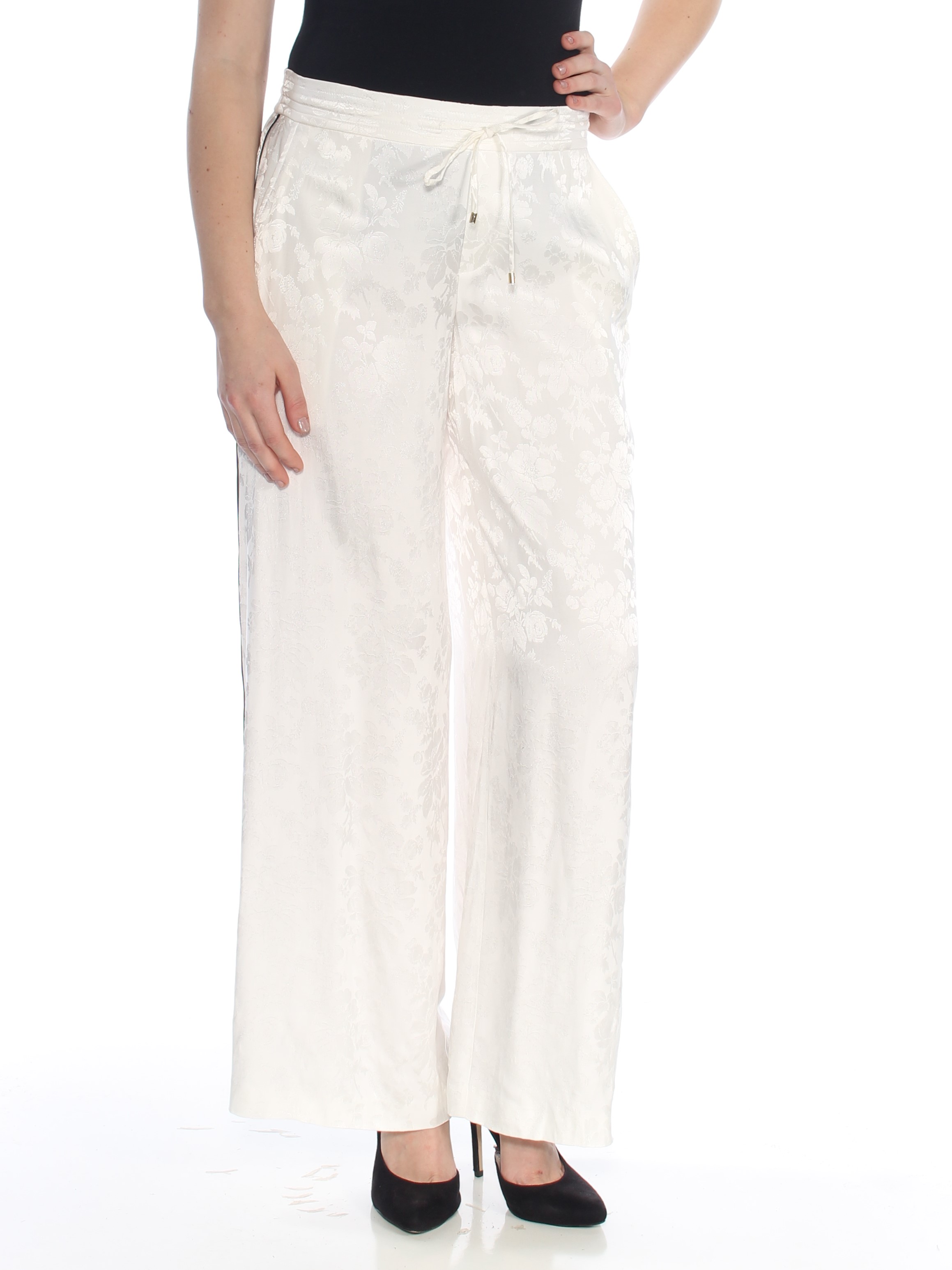 RALPH LAUREN $125 Womens New 1482 Ivory Sheer Floral Print Palazzo Pants 6 B+B | eBay