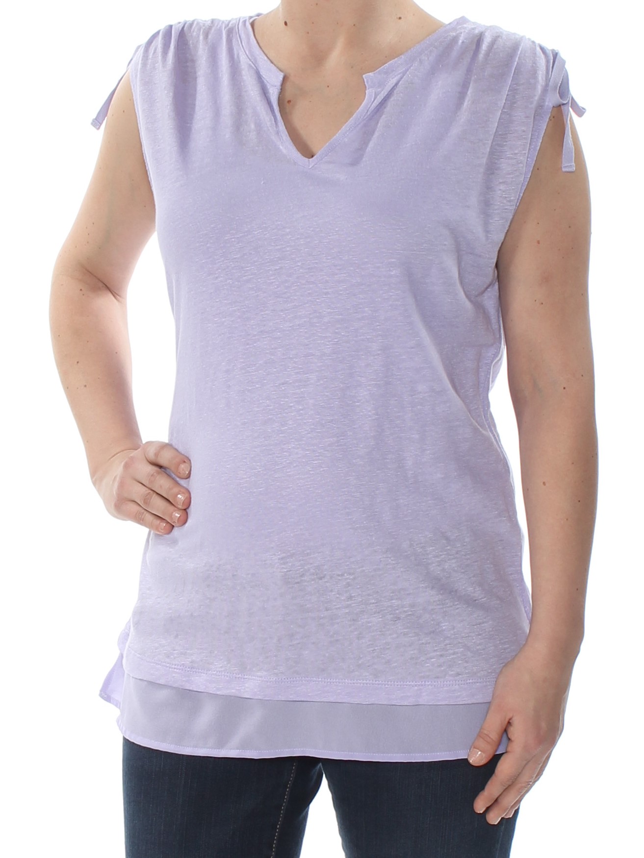 SANCTUARY Womens T-Shirt Tie Sleeveless V Neck