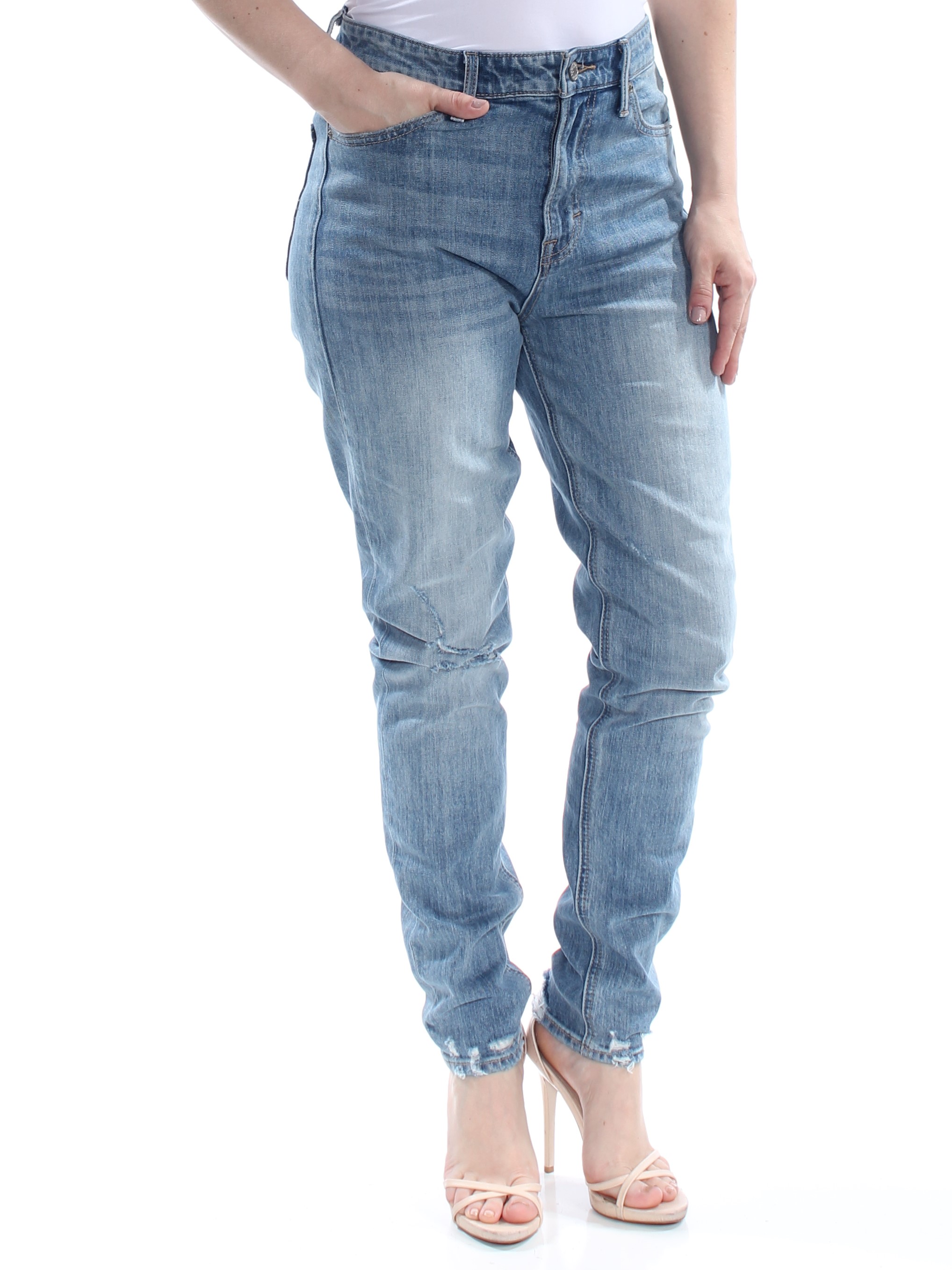 LUCKY BRAND 90 Womens New 1872 Blue Ripped Pocket High Waist Skinny