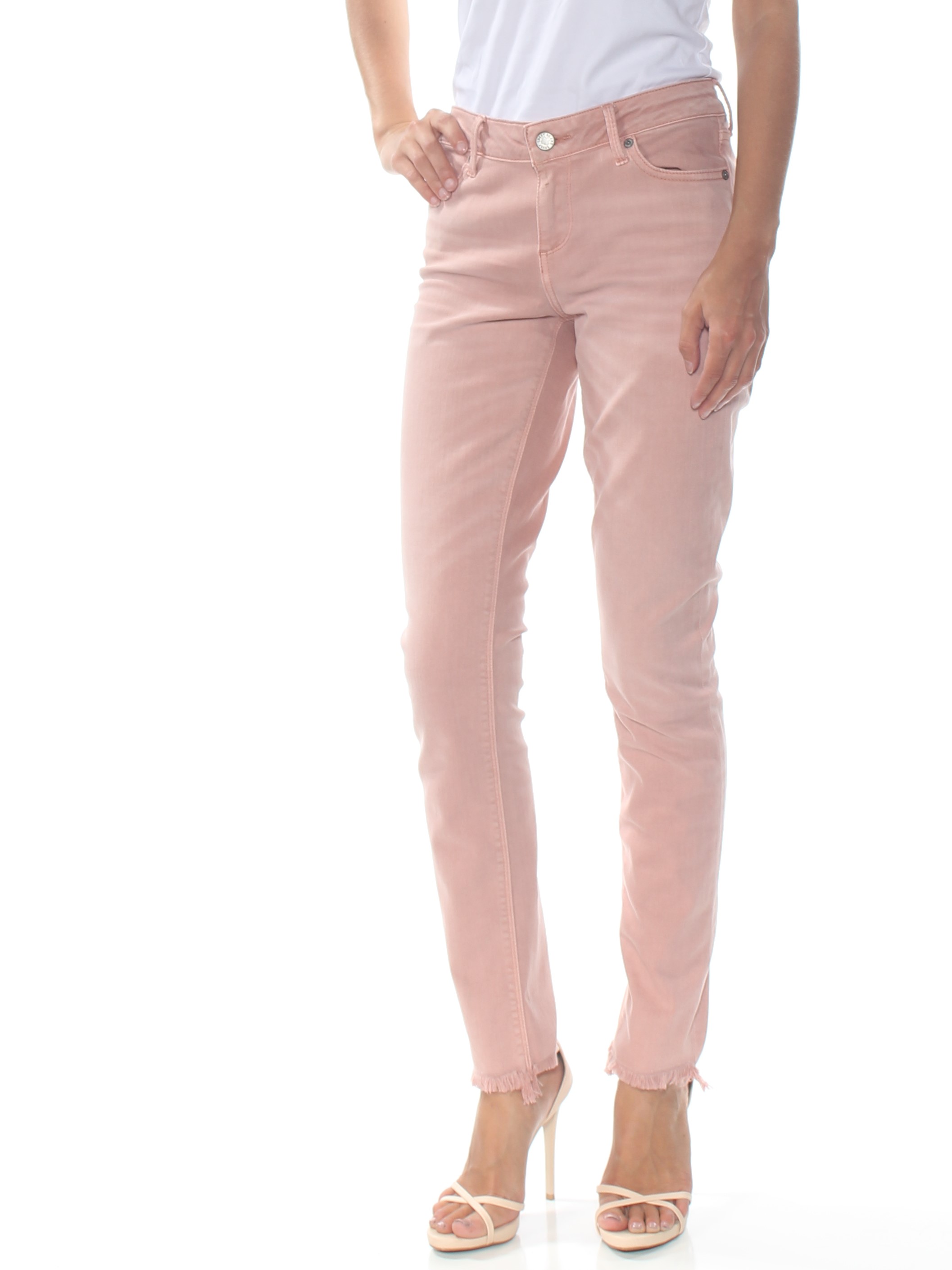 LUCKY BRAND $89 Womens New 1251 Pink Lolita Denim Frayed Hem Skinny Jeans 0 B+B | eBay