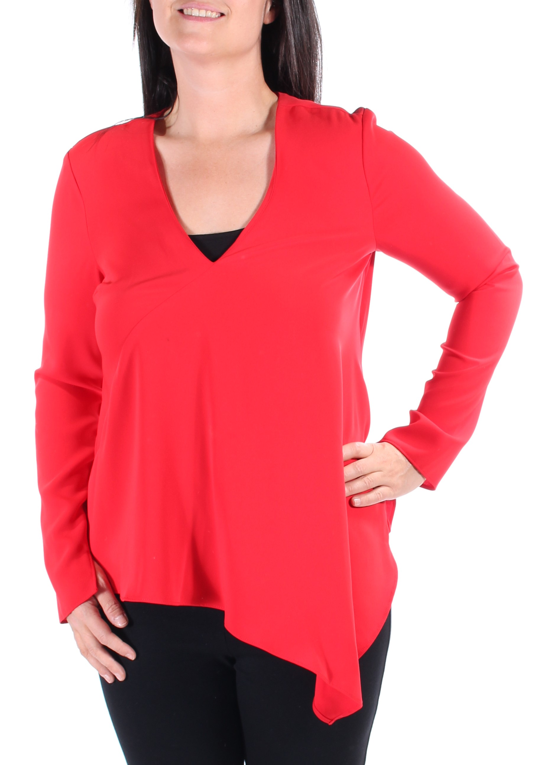RACHEL ROY 89 Womens 1473 Red V Neck Long Sleeve Casual Top XS B+B 889177069405 eBay