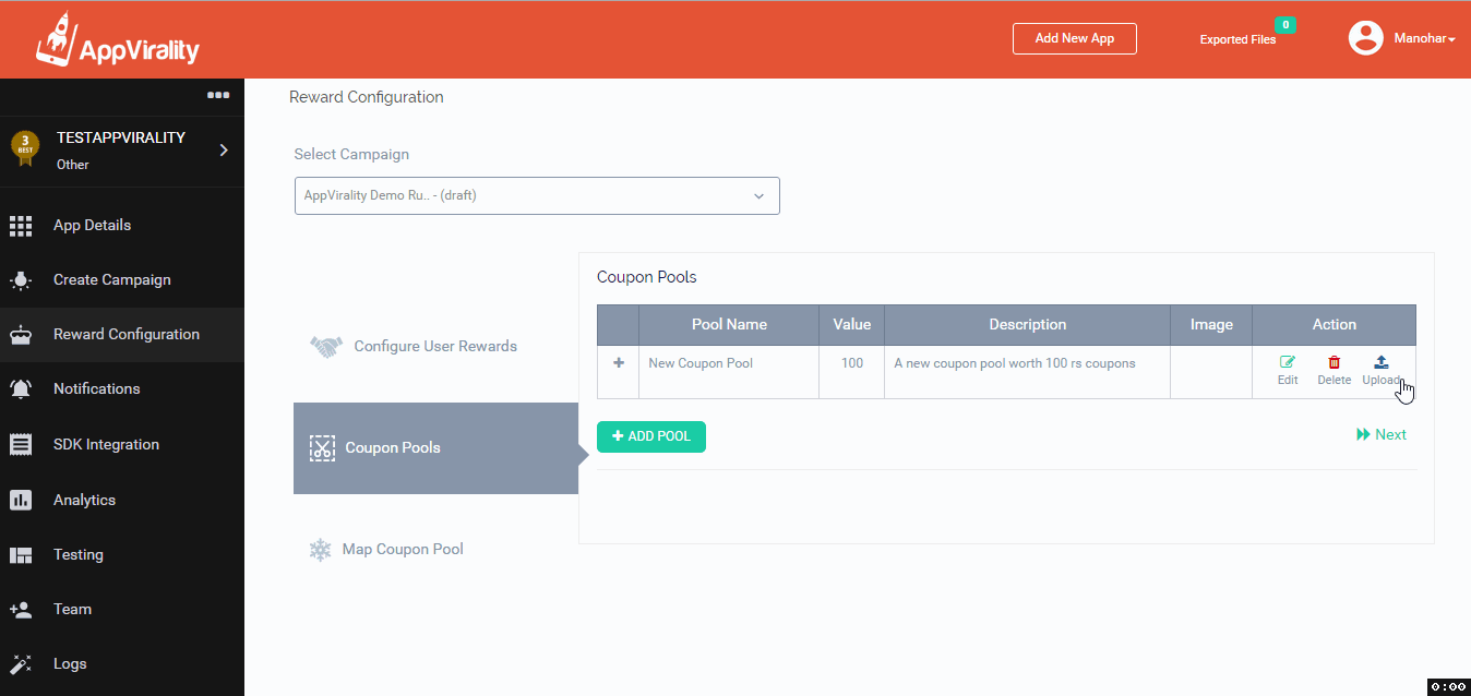 Configuring Coupons for rewards distribution - Step 3