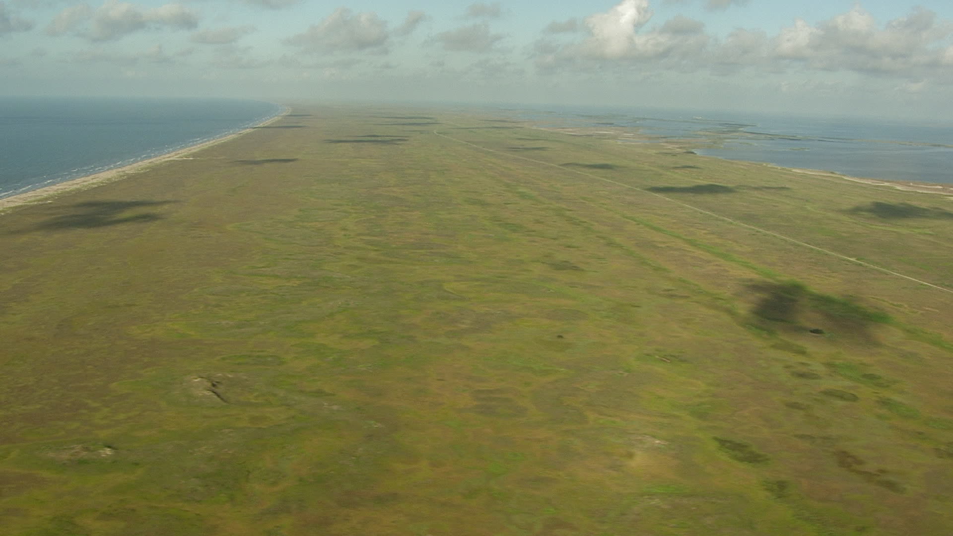 HD stock footage aerial video of Matagorda Peninsula seen while flying