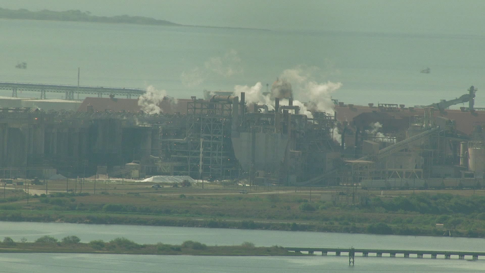 HD stock footage aerial video of the Alcoa Aluminum Plant next to