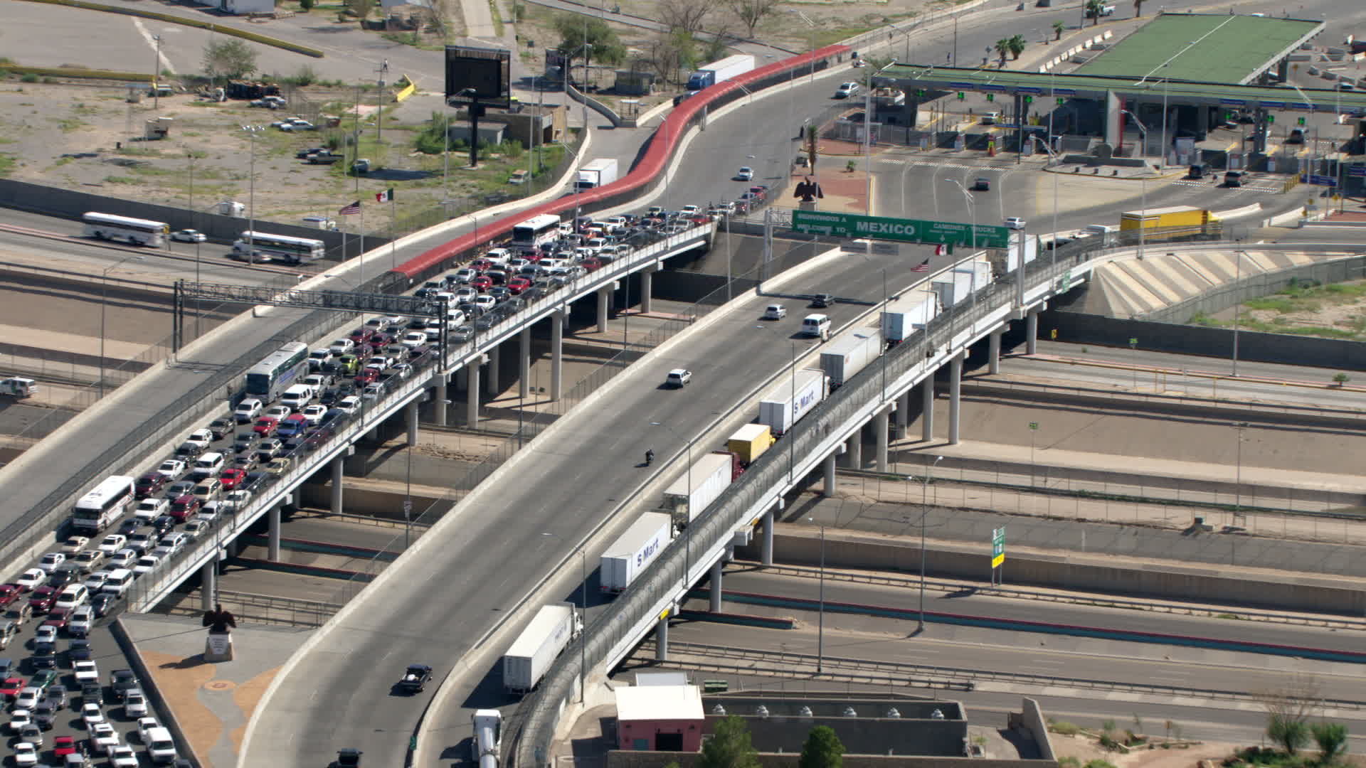 HD stock footage aerial video zoom in on the Mexico sign over the