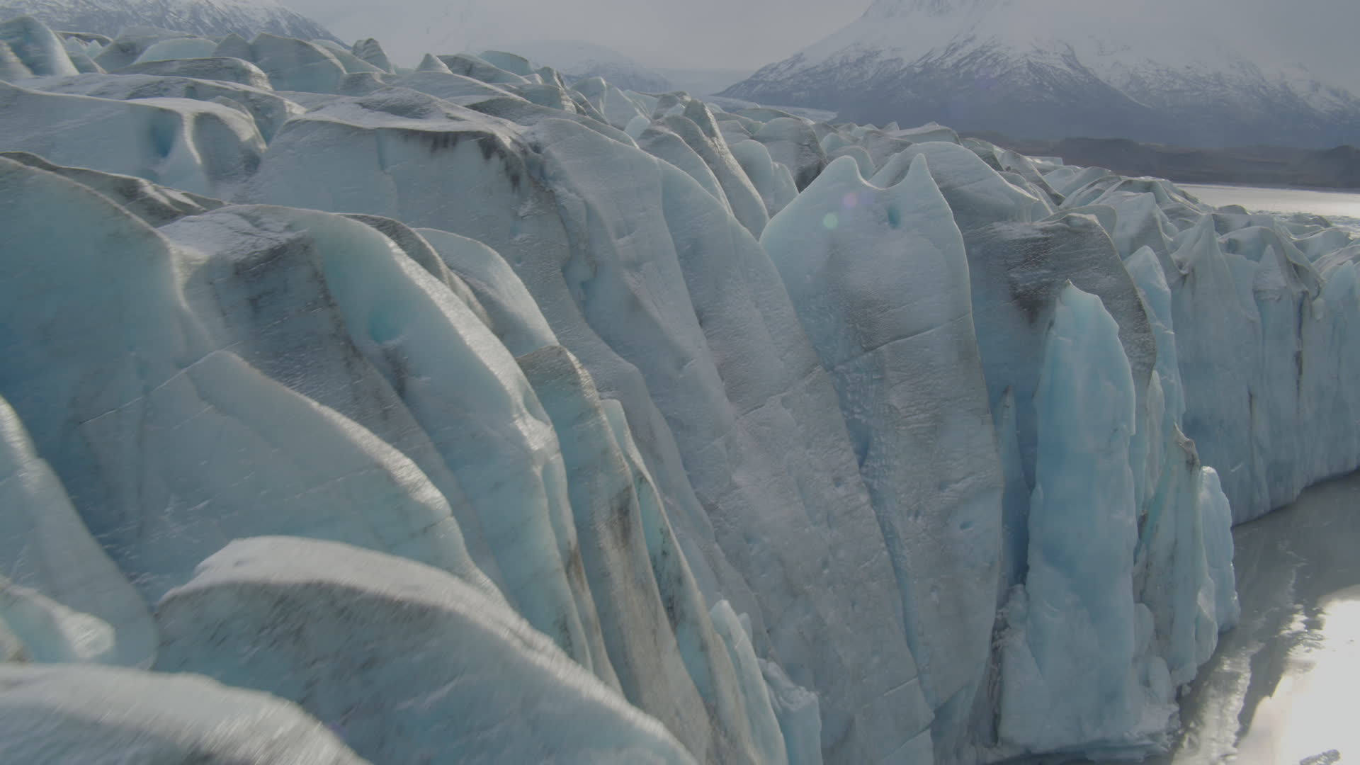 4K stock footage aerial video flying over Knik River, approaching edge