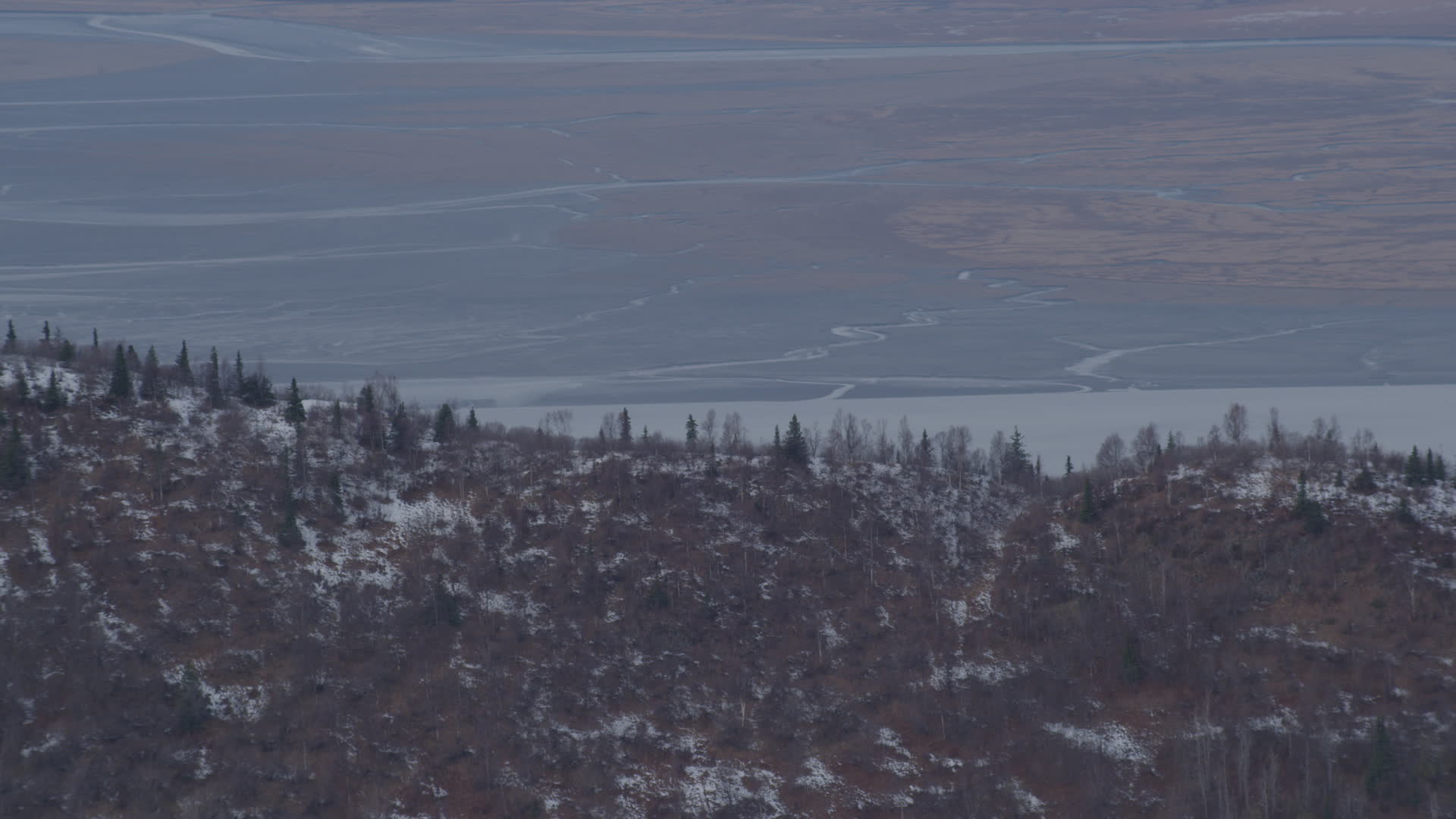 4K stock footage aerial video Palmer Slough, Knik Arm of the Cook Inlet