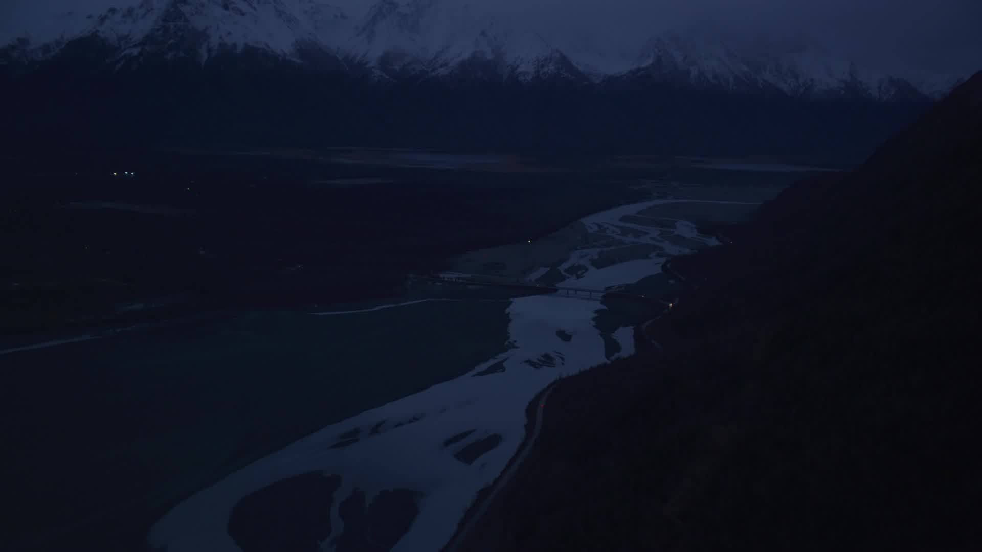 4K stock footage aerial video Old Glenn Highway, reveal Old Glenn