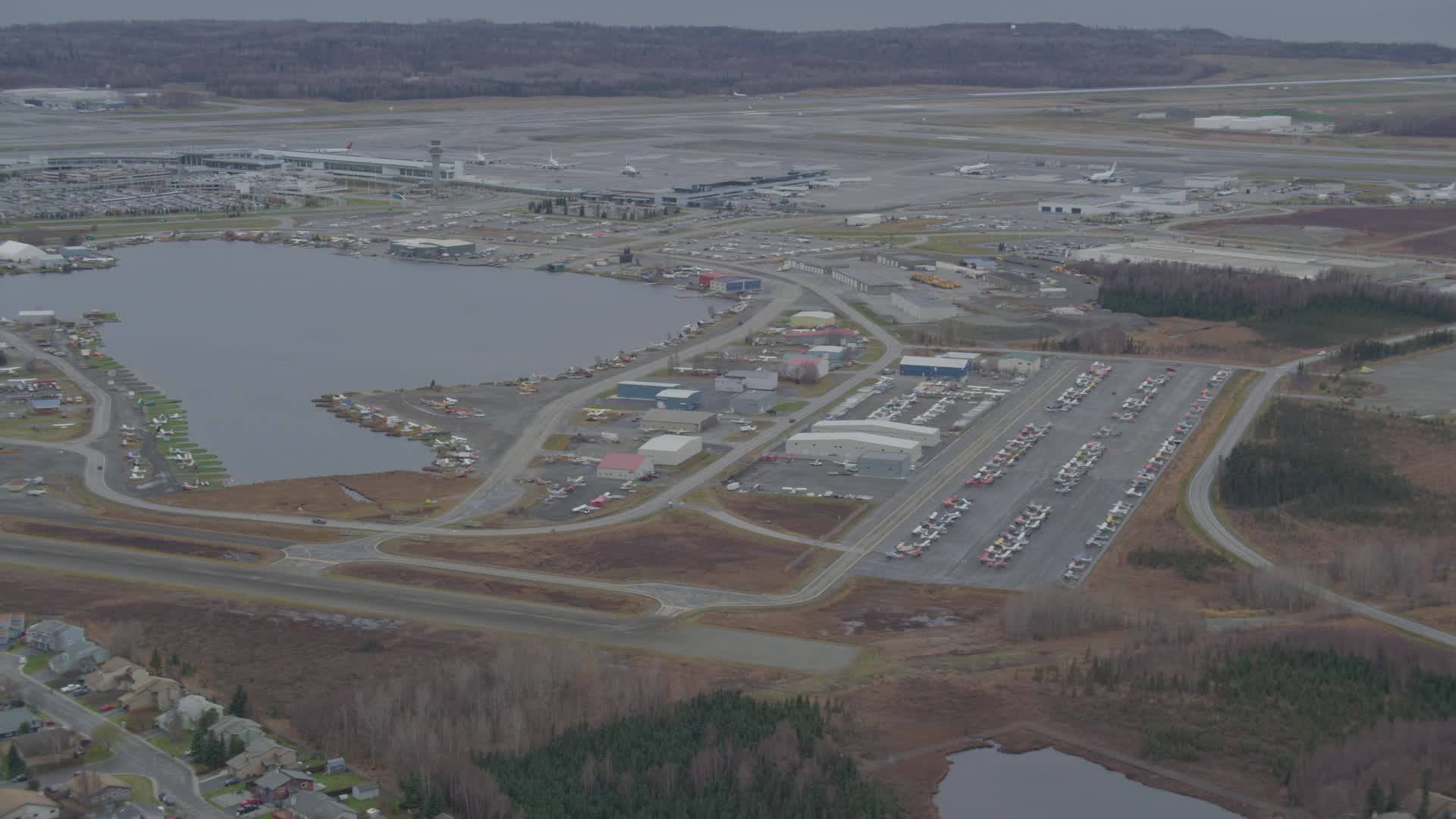 Ted Stevens Anchorage International Airport, Alaska Aerial Stock