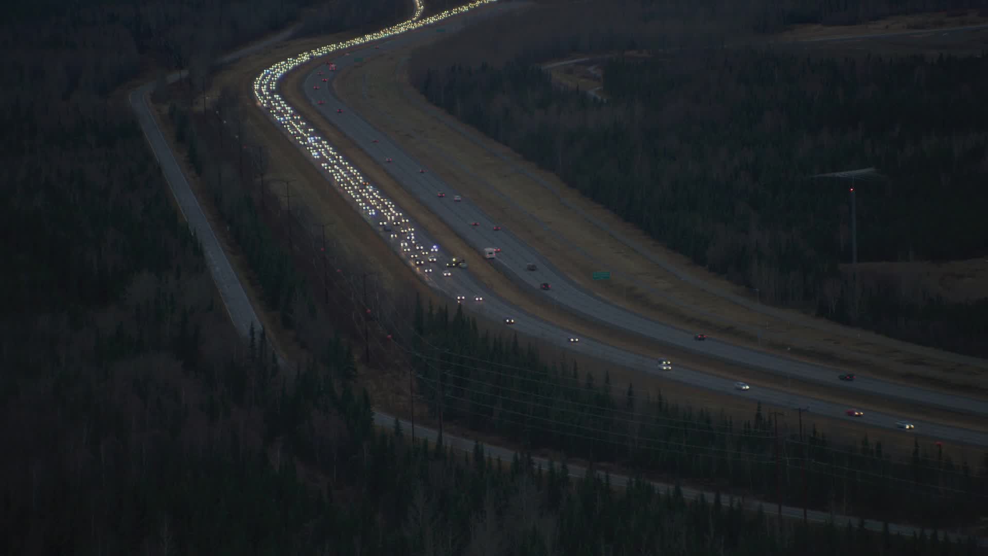 4K stock footage aerial video approaching accident backing up traffic