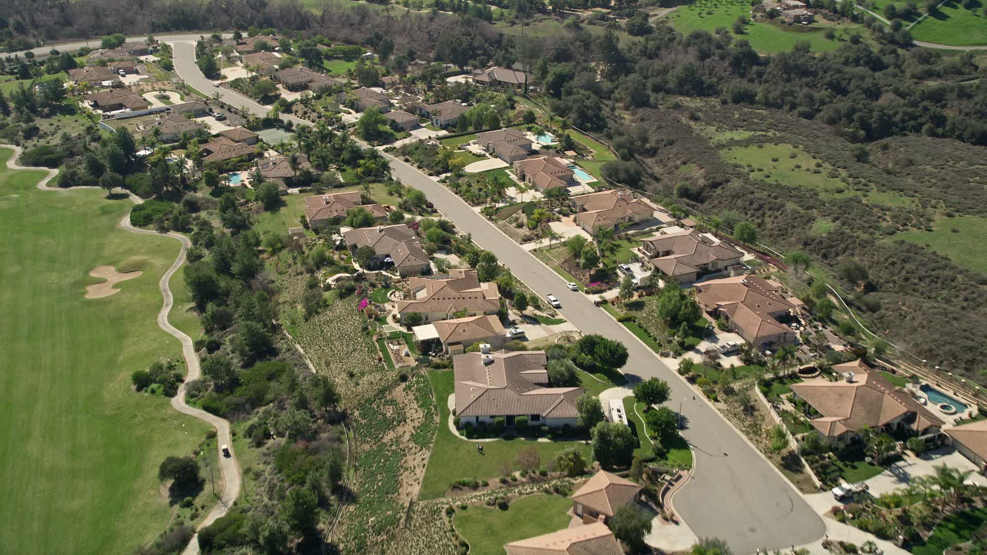 5K stock footage aerial video fly over small residential neighborhood