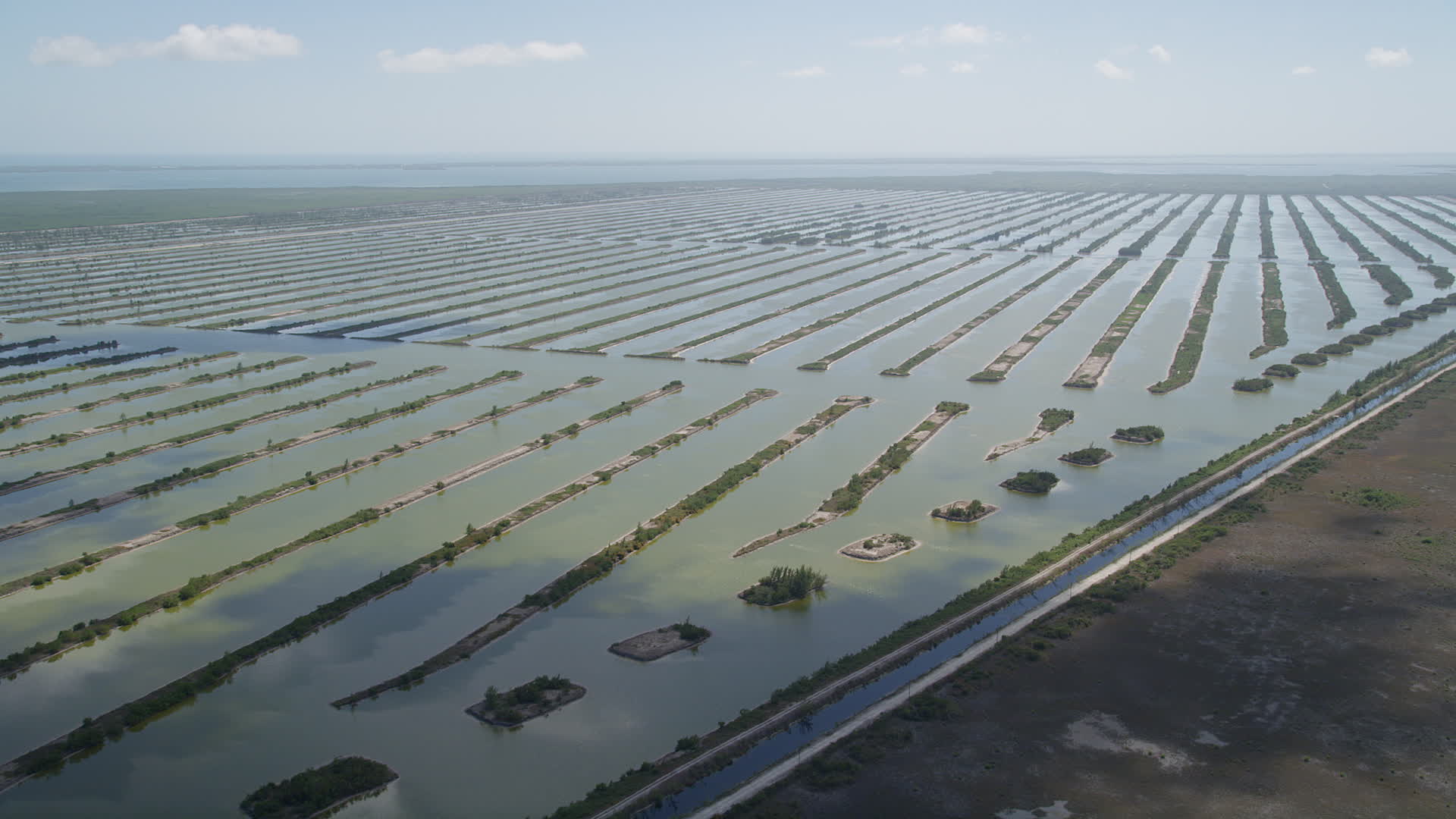 5K stock footage aerial video of passing by the Turkey Point Power