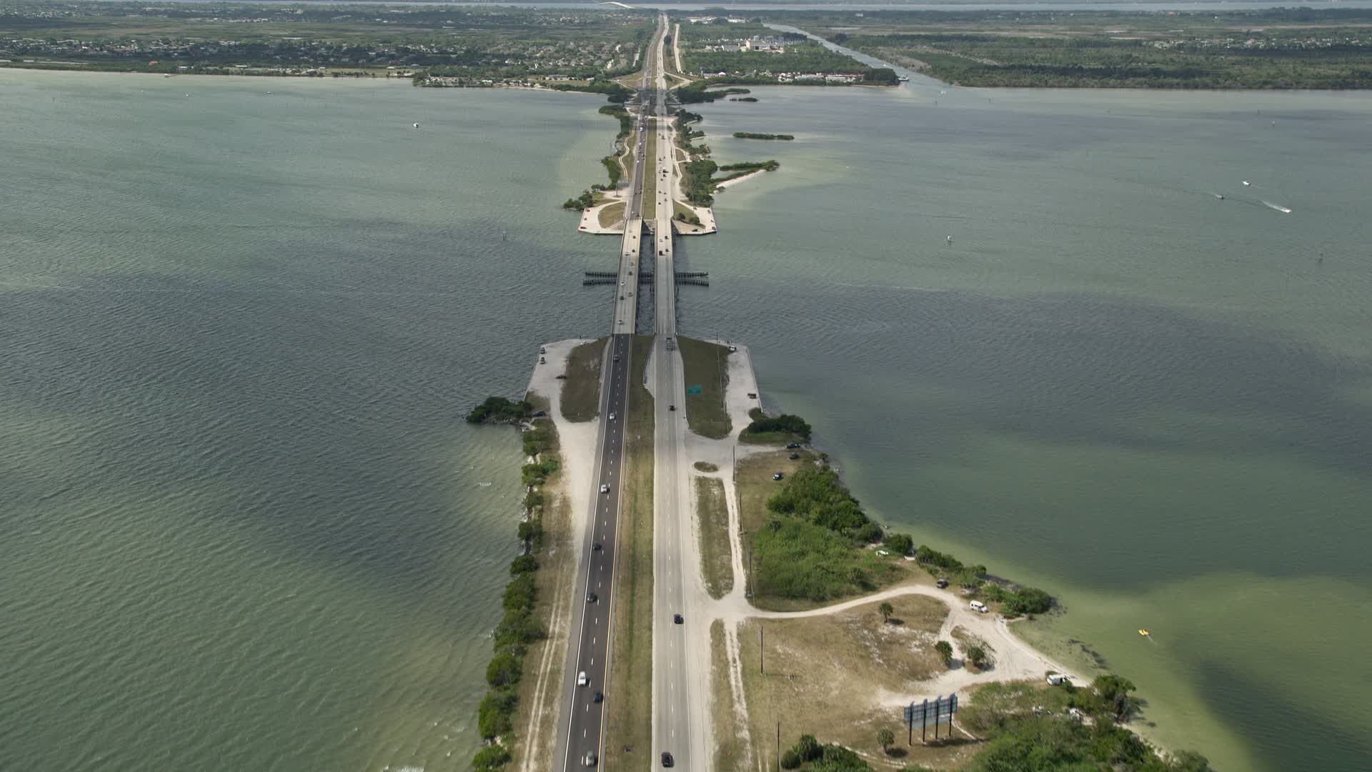 5K stock footage aerial video tilt up from Causeway revealing